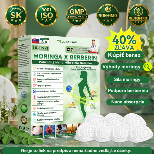 Oficiálny obchod  | 👩‍⚕️ 𝗟𝘂𝘅𝗮𝗿𝗶𝘀𝗲® Moringa X Berberín 10-In-1 Pokročilý Nano Mikroihla Nálepka(Raz denne, viditeľné zmeny za 7 dní) ✅ Obezita, cukrovka, spánková apnoe a problémy so kĺbmi💎