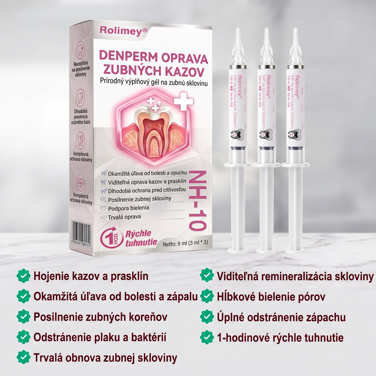 Rolimey® DenPerm – Prírodný gél na vypĺňanie defektov skloviny pri liečbe kazových lézií🧨